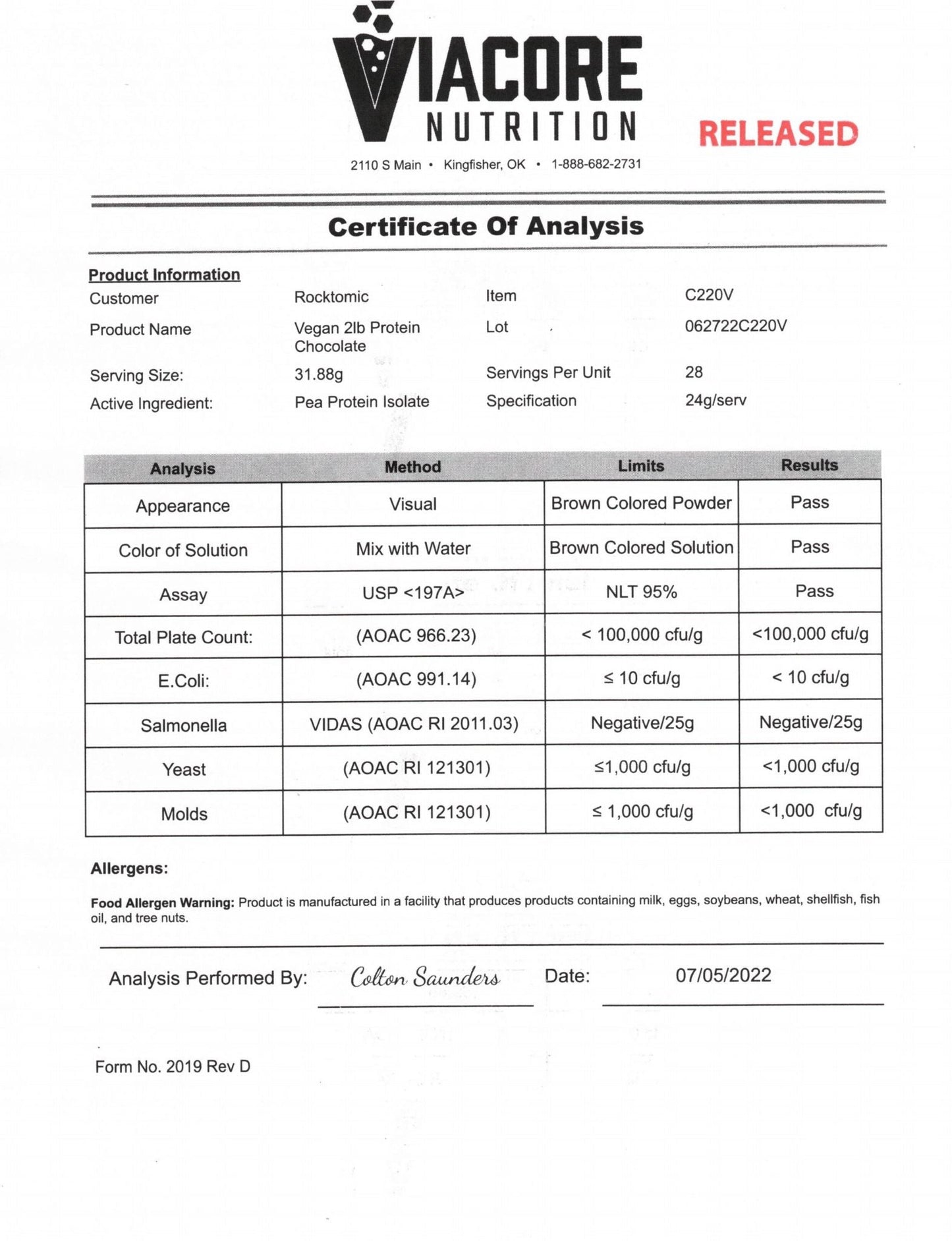 2lb Vegan Protein Chocolate – 28 servings