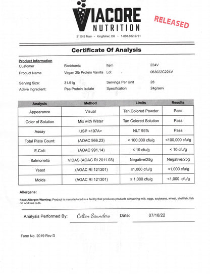 2lb Vegan Protein Vanilla – 28 servings